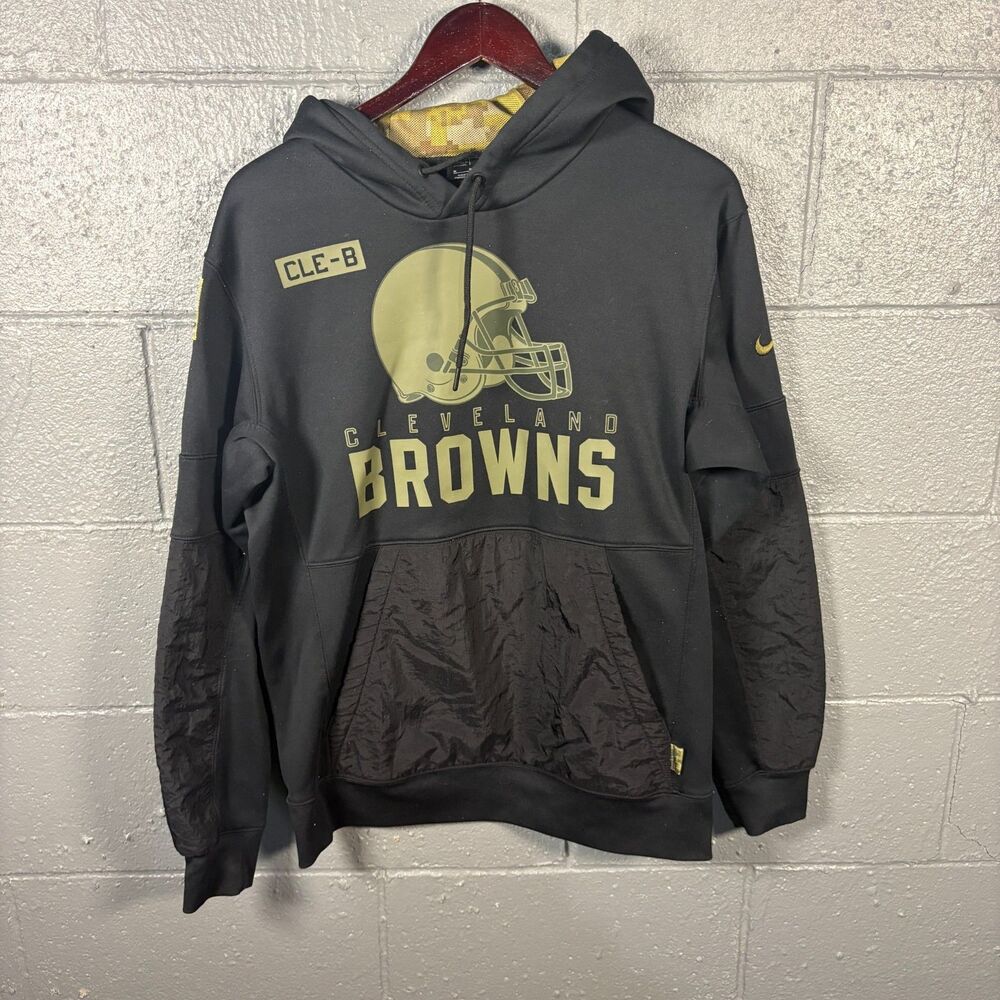 Nike Cleveland Browns On Field Military Salute Hoodie Mens M NFL Dri-Fit